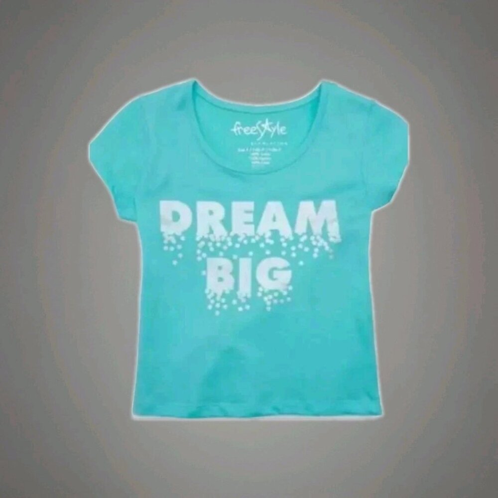 Freestyle Revolution Girls' Dream Big short Sleeve Top TURQUOISE SIZE 3T SEALED
